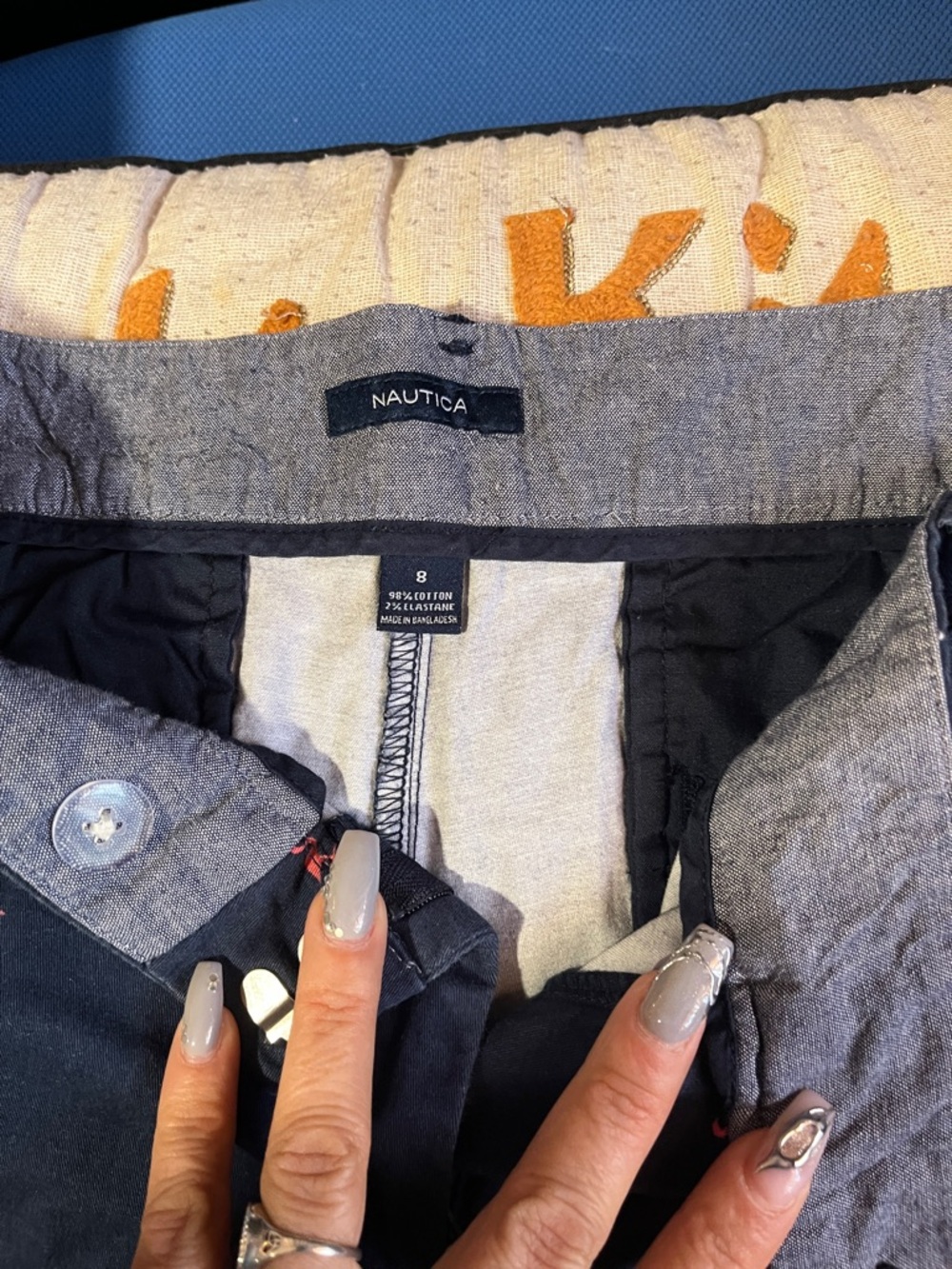 Nautica Two-Tone Button Shirt Jacket in Gray and Black